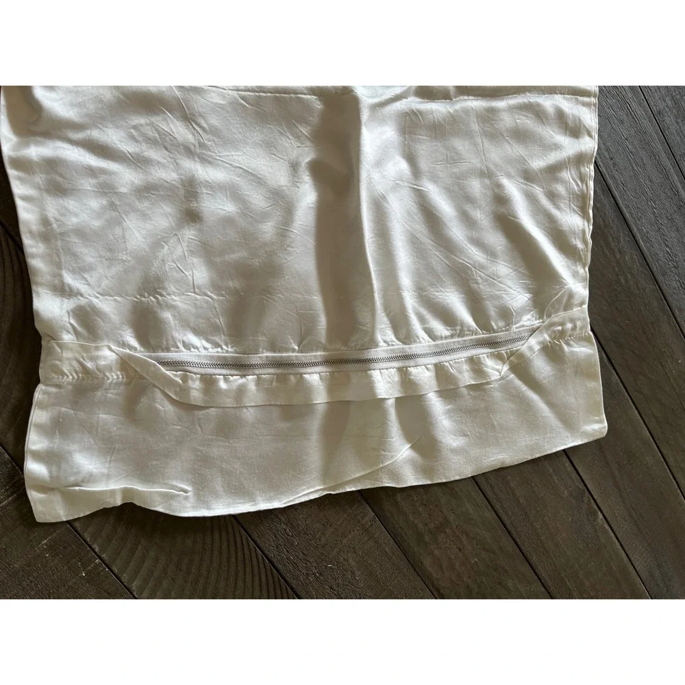 Ivory Satin Pillow Case Off White A-Line